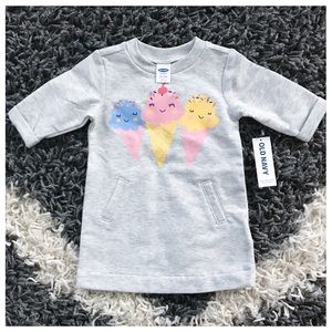 🍦 NWT Old Navy Baby Ice Cream Sweatshirt Dress 🍦